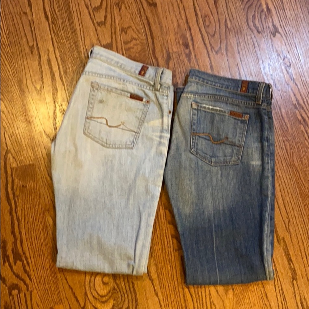 7 for All ManKind Jeans bright wash and stone wash